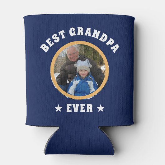 Aangepaste foto van beste opa ooit op maat blikjeskoeler (Achterkant)