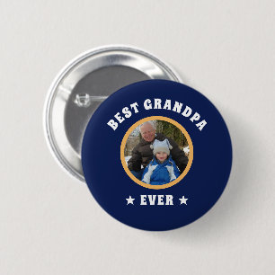 Aangepaste foto van beste opa ooit op maat ronde button 5,7 cm