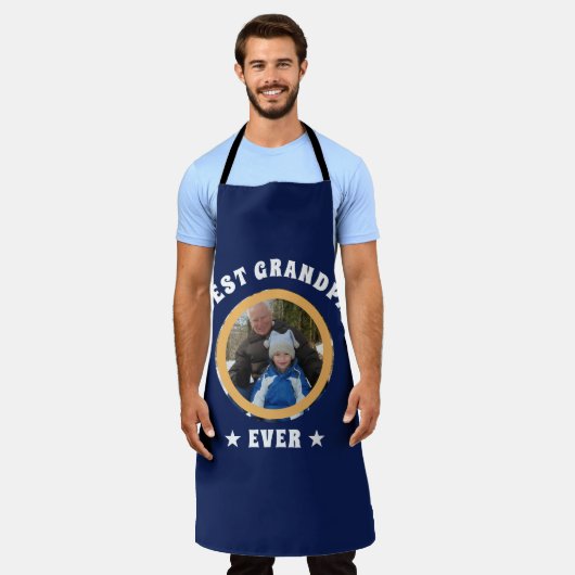 Aangepaste foto van beste opa ooit op maat schort (Gedragen)
