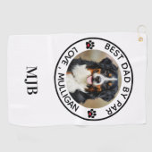 Aangepaste foto van beste vader op foto van pot golfhanddoek (Horizontaal)