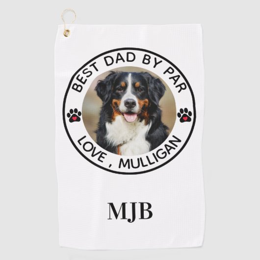 Aangepaste foto van beste vader op foto van pot golfhanddoek (Voorkant)