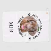 Aangepaste foto van beste vader op foto van pot golfhanddoek (Horizontaal)