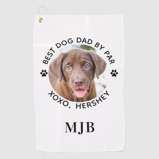 Aangepaste foto van beste vader op foto van pot golfhanddoek (Voorkant)