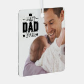 Aangepaste foto van beste vader op vaderdag metalen ornament (Voorkant Rechts)