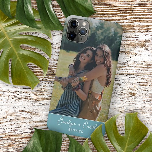 Aangepaste foto van beste vrienden op zeeschuimbla Case-Mate iPhone case