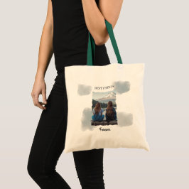 Aangepaste foto van beste vrienden voor ooit tote bag