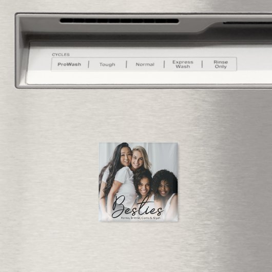 Aangepaste foto van Besties Script Magnet (Insitu (Vaatwasser))