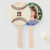 Aangepaste foto van bijtende Baseball-stralen Handwaaier (Voorkant en achterkant)