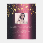 Aangepaste foto van Birthday: goudsterren met vuur Fleece Deken (Voorkant)