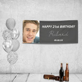 Aangepaste foto van Birthday party grijs-blanke mo Spandoek