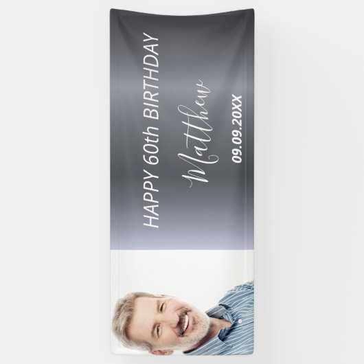 Aangepaste foto van Birthday Silvex welkom Spandoek (Verticaal)