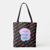 Aangepaste foto van Black LOVE Modern Chic Elegant Tote Bag (Achterkant)