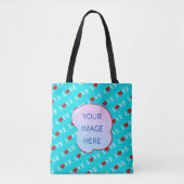 Aangepaste foto van blauwe Aqua Blue LOVE Tote Bag (Voorkant)