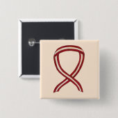 Aangepaste foto van Bourgogne en ivoren lint Vierkante Button 5,1 Cm (Voorkant /achterkant)