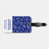 Aangepaste foto van Bright Blue Shell Pattern 2 Bagagelabel (Achterkant horizontaal)