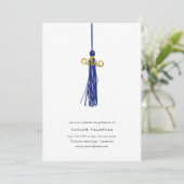 Aangepaste foto van Bright Blue Tassel Graduel Par Kaart (Staand voorkant)