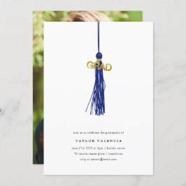 Aangepaste foto van Bright Blue Tassel Graduel Par Kaart