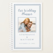 Aangepaste foto van bruiloft Blauw en wit Planner (Voorkant)