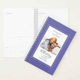 Aangepaste foto van bruiloft Perwinkle Elegant Scr Planner