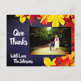 Aangepaste foto van Chalkboard | THANKSGIVING Briefkaart