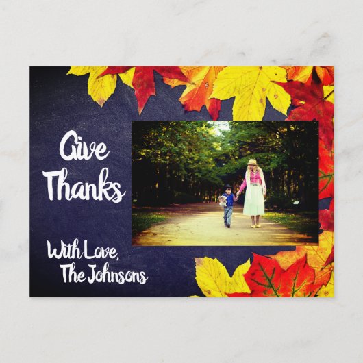 Aangepaste foto van Chalkboard | THANKSGIVING Briefkaart (Voorkant)