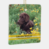 Aangepaste foto van Chocolate Lab Flower Keramisch Ornament (Rechts)