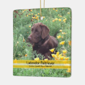 Aangepaste foto van Chocolate Lab Flower Keramisch Ornament (Links)