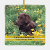 Aangepaste foto van Chocolate Lab Flower Keramisch Ornament (Voorkant)