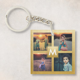 Aangepaste foto van Collage Gold Monogram Keepomwi Sleutelhanger