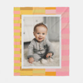 Aangepaste foto van Cute Roze en Gele Stripes Fleece Deken (Voorkant)