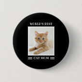 Aangepaste foto van de beste kattenmoeder ter were ronde button 5,7 cm (Voorkant)
