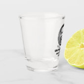Aangepaste foto van de bruidegom als bruiloftsfees shot glas (Links)