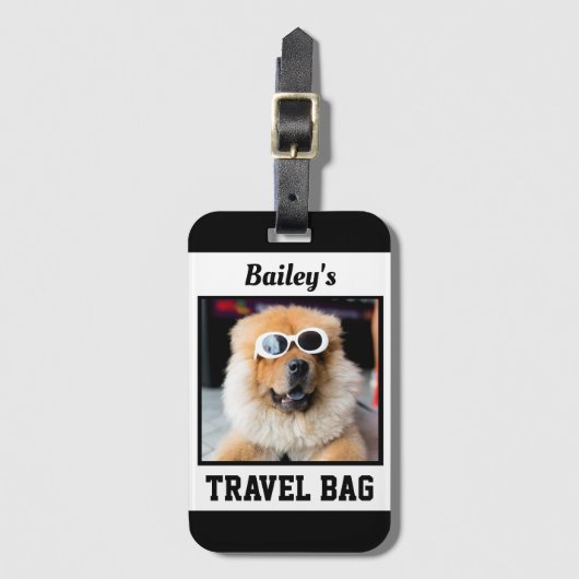 Aangepaste foto van de Dog Cute Bagagelabel (Voorkant (verticaal))