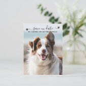Aangepaste foto van de Dog Wedding Pet waarop de d Aankondigingskaart (Staand voorkant)