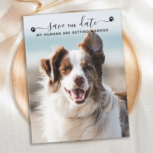 Aangepaste foto van de Dog Wedding Pet waarop de d Aankondigingskaart