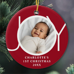 Aangepaste foto van de eerste kerst van de baby me keramisch ornament