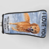 Aangepaste foto van de hond Ik hou van jou aan het Golfheadcover (Voorkant)