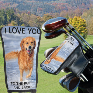 Aangepaste foto van de hond Ik hou van jou aan het Golfheadcover
