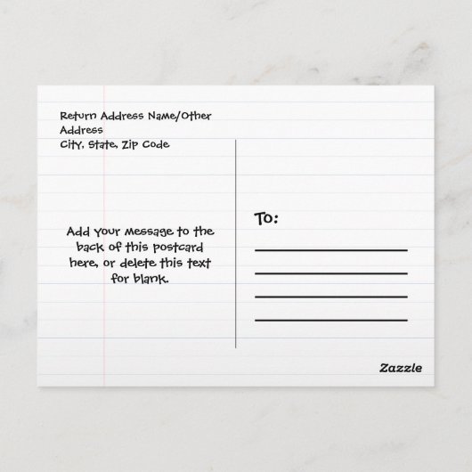 Aangepaste foto van de Kinder School voor kinderen Briefkaart (Achterkant)