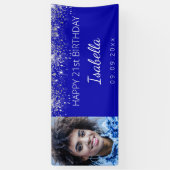 Aangepaste foto van de koninklijke blauwe zilvergl spandoek (Verticaal)