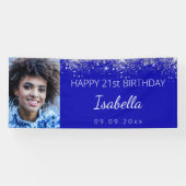 Aangepaste foto van de koninklijke blauwe zilvergl spandoek (Horizontaal)