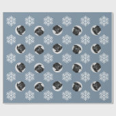 Aangepaste foto van Dog Aangepaste snowflake kerst Cadeaupapier (Vlak)
