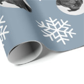 Aangepaste foto van Dog Aangepaste snowflake kerst Cadeaupapier (Rol Hoek)