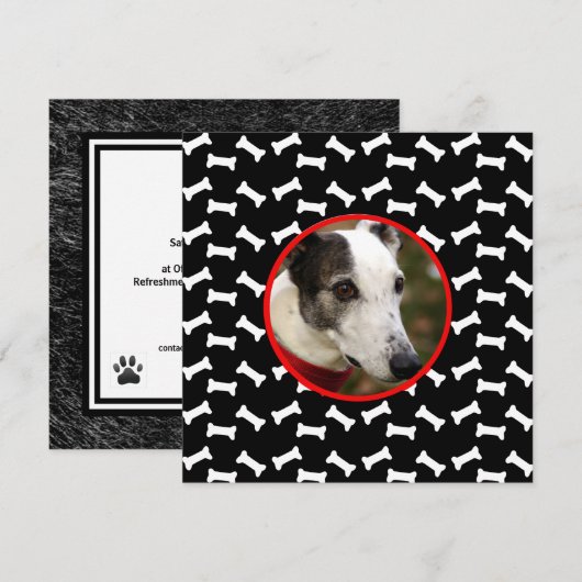 Aangepaste foto van Dog Birthday Party Kaart (Voorkant / Achterkant)