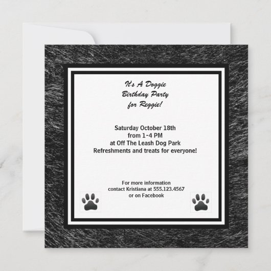 Aangepaste foto van Dog Birthday Party Kaart (Achterkant)
