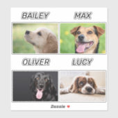 Aangepaste foto van Dog en naam van Dog Persoonlij Sticker (Vel)