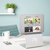 Aangepaste foto van Dog en naam van Dog Persoonlij Sticker (Laptop op bureau)