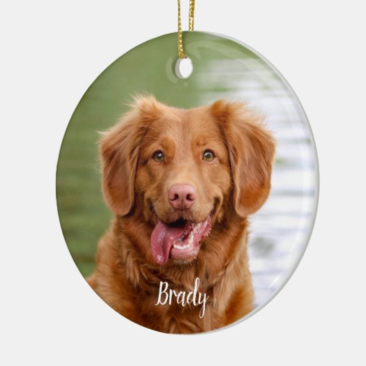 Aangepaste foto van Dog Foto Keepomwille Red Pset  Keramisch Ornament (Links)