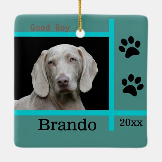 Aangepaste foto van Dog Keramisch Ornament (Achterkant)