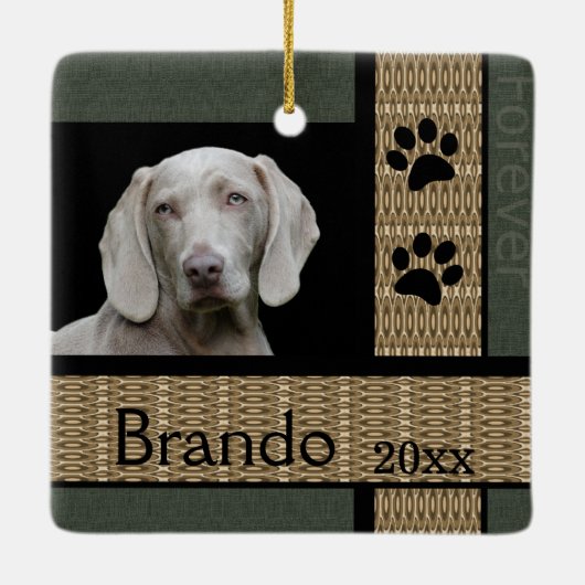 Aangepaste foto van Dog Keramisch Ornament (Achterkant)